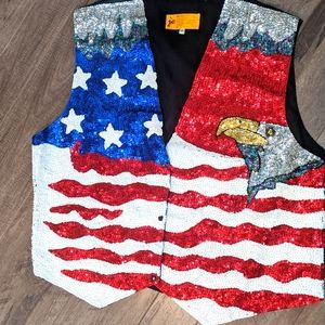 USA, American, Eagle, full sequin vest